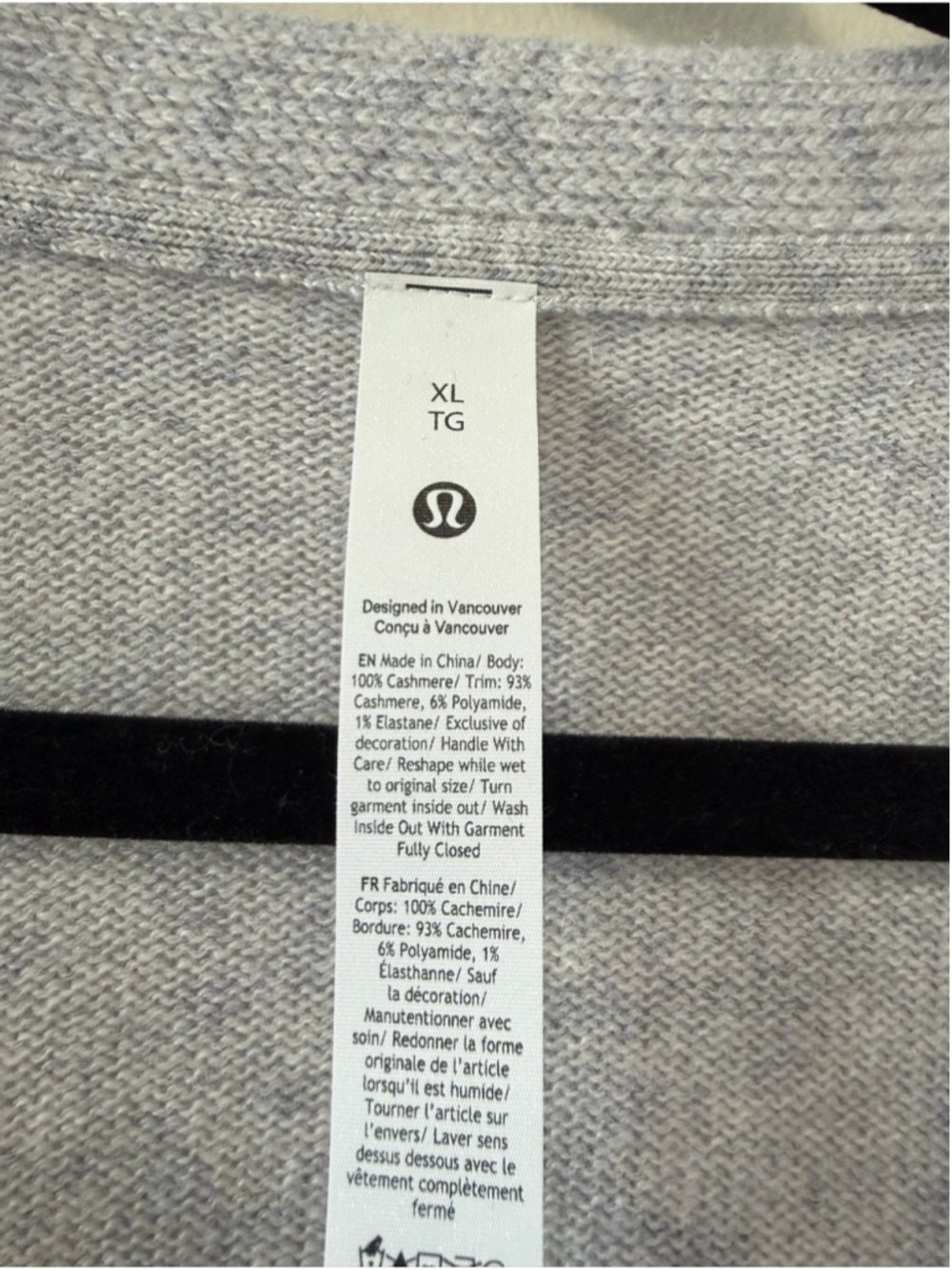 LULULEMON CASHMERE SLIM-FIT CARDIGAN SIZE XL - Picture 9 of 12